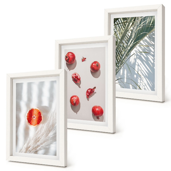 3-piece wall art set Holiday tropical fruits palm leaves