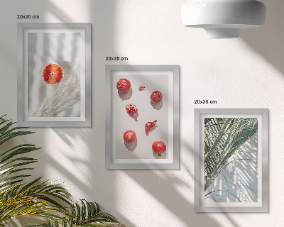 3-piece wall art set Holiday tropical fruits palm leaves