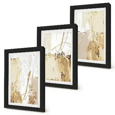 Photo frame wall Abstract patterns in shades of beige and white