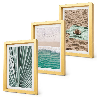 Framed triptych Summer holiday views on the beach by the sea