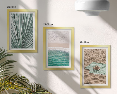 Framed triptych Summer holiday views on the beach by the sea