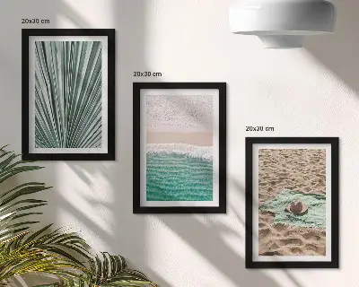 Summer beach holiday scenery triptych framed wall art set
