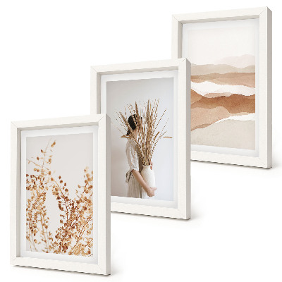 Photo frame wall Plant motifs abstract rustic boho style