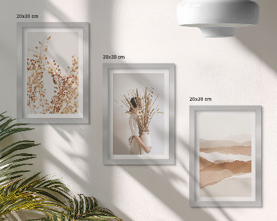 Photo frame wall Plant motifs abstract rustic boho style
