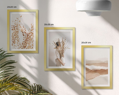 Photo frame wall Plant motifs abstract rustic boho style