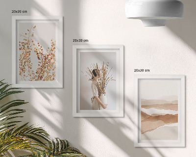 Photo frame wall Plant motifs abstract rustic boho style