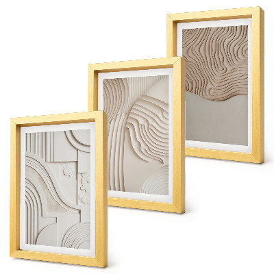 3-piece wall art set Abstract patterns in shades of beige and white