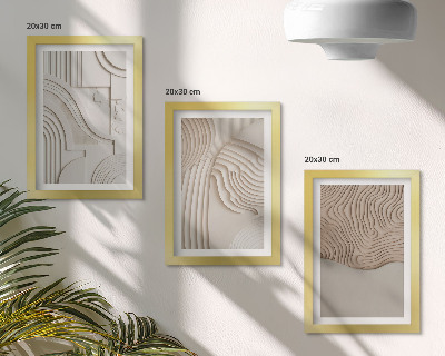 3-piece wall art set Abstract patterns in shades of beige and white