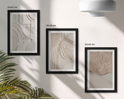 3-piece wall art set Abstract patterns in shades of beige and white