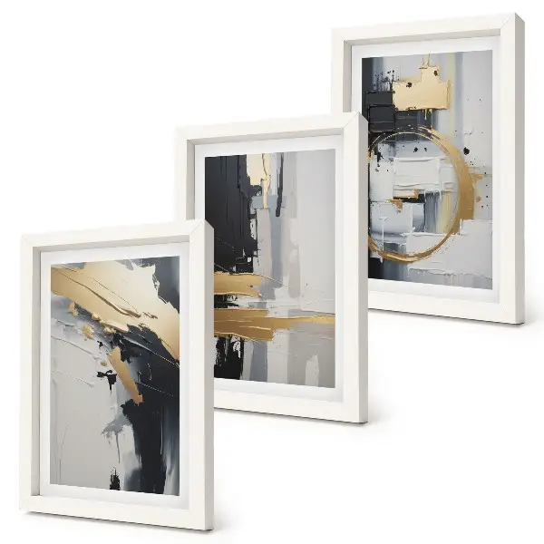 Photo frame wall black and white abstract painting compositions