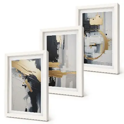 Photo frame wall Abstract painting compositions in black and white
