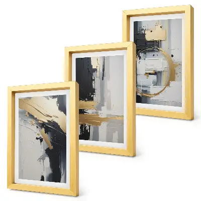Photo frame wall black and white abstract painting compositions