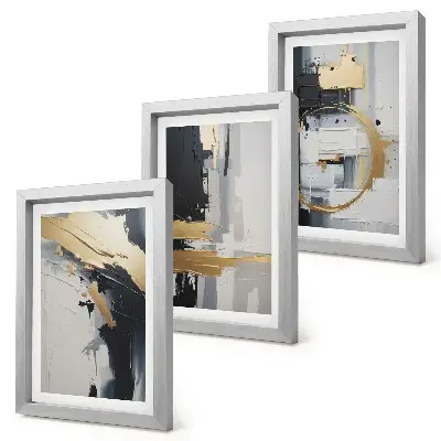 Photo frame wall Abstract painting compositions in black and white