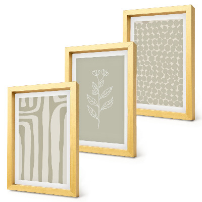 Photo frame wall Plant and geometric patterns in subdued colors