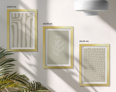 Photo frame wall Plant and geometric patterns in subdued colors