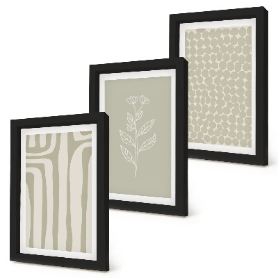 Photo frame wall Plant and geometric patterns in subdued colors