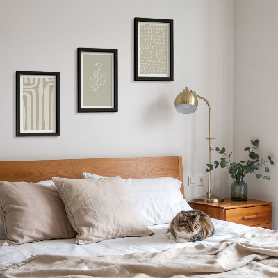 Photo frame wall Plant and geometric patterns in subdued colors