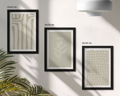 Photo frame wall Plant and geometric patterns in subdued colors