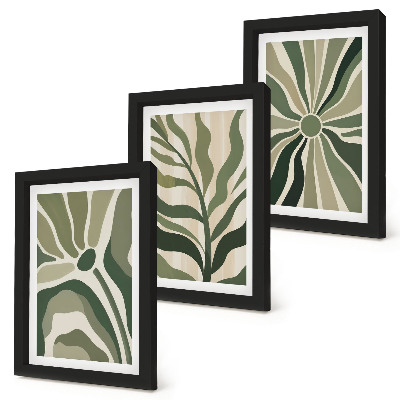 Photo frame wall Plant patterns in shades of green and beige