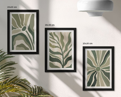 Photo frame wall Plant patterns in shades of green and beige