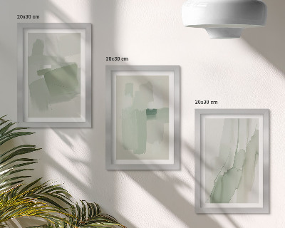 Framed triptych Abstract patterns in watercolor style