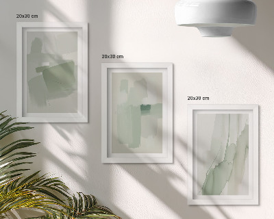 Framed triptych Abstract patterns in watercolor style
