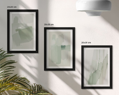 Framed triptych Abstract patterns in watercolor style