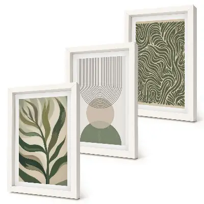 Photo frame wall Leaves and geometric shapes abstract