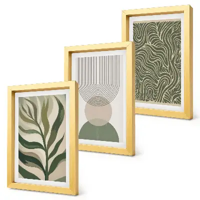 Photo frame wall Leaves and geometric shapes abstract