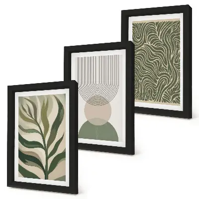 Photo frame wall Leaves and geometric shapes abstract
