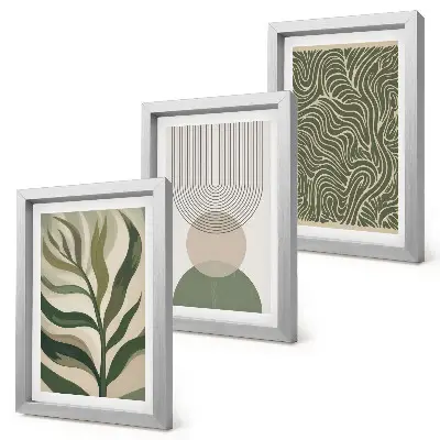 Photo frame wall Leaves and geometric shapes abstract