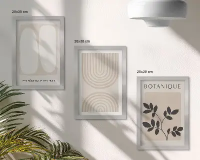 3-piece wall art set boho abstract plant posters
