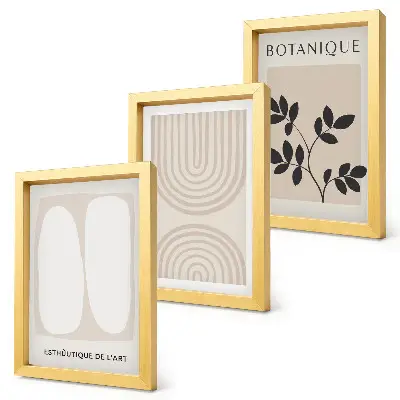 3-piece wall art set boho abstract plant posters