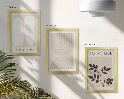 3-piece wall art set boho abstract plant posters