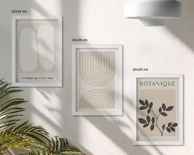 3-piece wall art set boho abstract plant posters