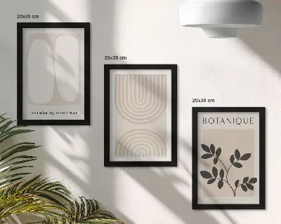 3-piece wall art set boho abstract plant posters