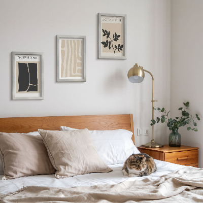 Photo frame wall Abstract shapes and plant motifs in neutral tones