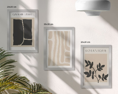 Photo frame wall Abstract shapes and plant motifs in neutral tones