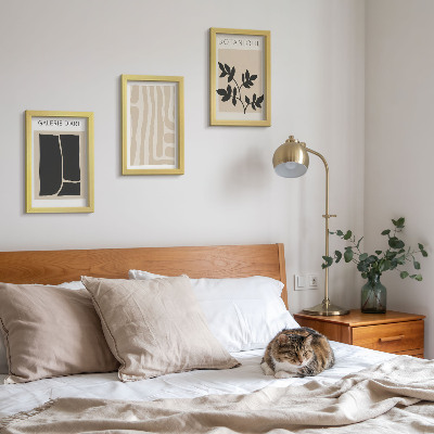 Photo frame wall Abstract shapes and plant motifs in neutral tones