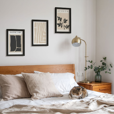 Photo frame wall Abstract shapes and plant motifs in neutral tones
