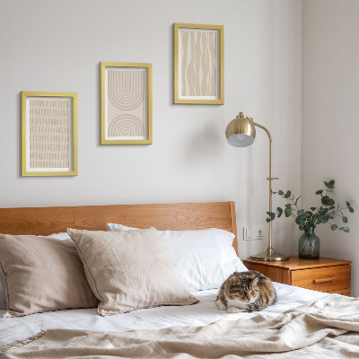Framed triptych Abstract patterns in shades of beige and white