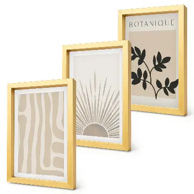 3-piece wall art set featuring abstract floral patterns in neutral tones