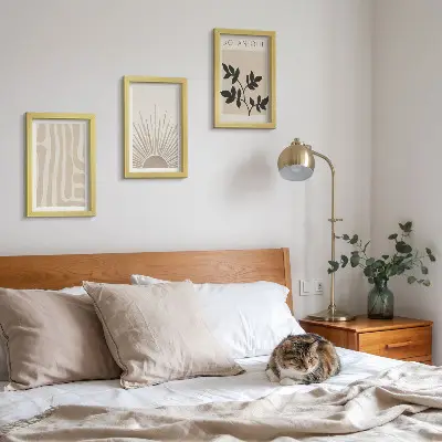 3-piece wall art set featuring abstract floral patterns in neutral tones
