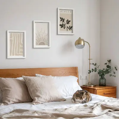 3-piece wall art set featuring abstract floral patterns in neutral tones