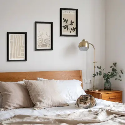 3-piece wall art set featuring abstract floral patterns in neutral tones