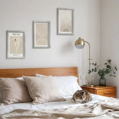 Photo frame wall Pastel posters, fashionable boho abstractions