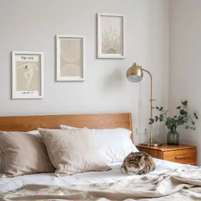 Photo frame wall Pastel posters, fashionable boho abstractions