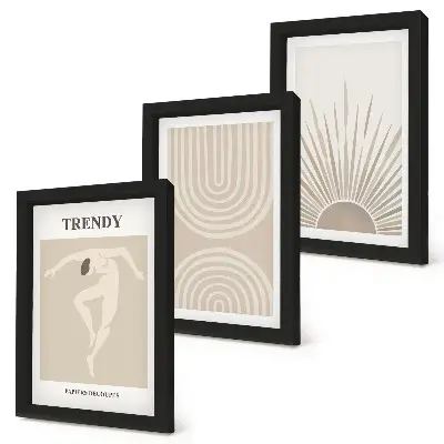 Photo frame wall Pastel posters, fashionable boho abstractions