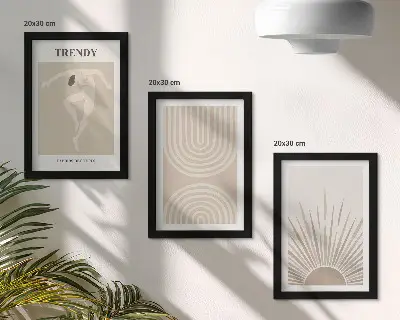 Photo frame wall Pastel posters, fashionable boho abstractions