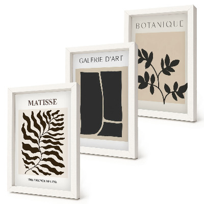 3-piece wall art set Minimalist posters with plant patterns and abstracts
